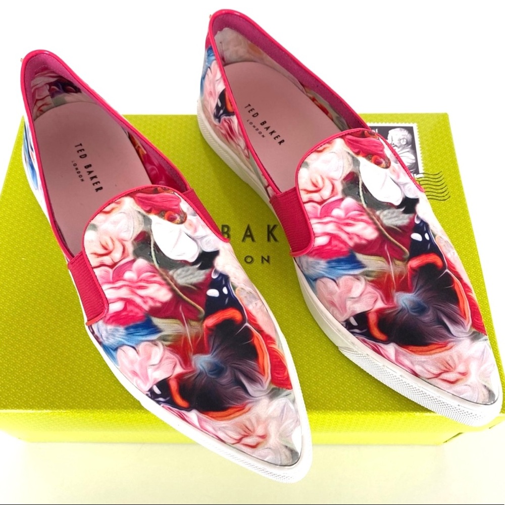 Ted Baker Thfia Pointed Toe Floral Print Sneakers